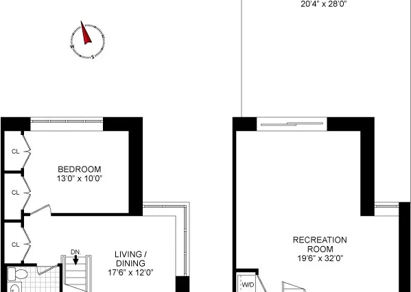 Floor plan of 227 Maujer Street, #1-B.